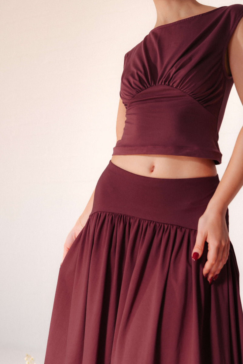 Georgia Skirt - Burgundy