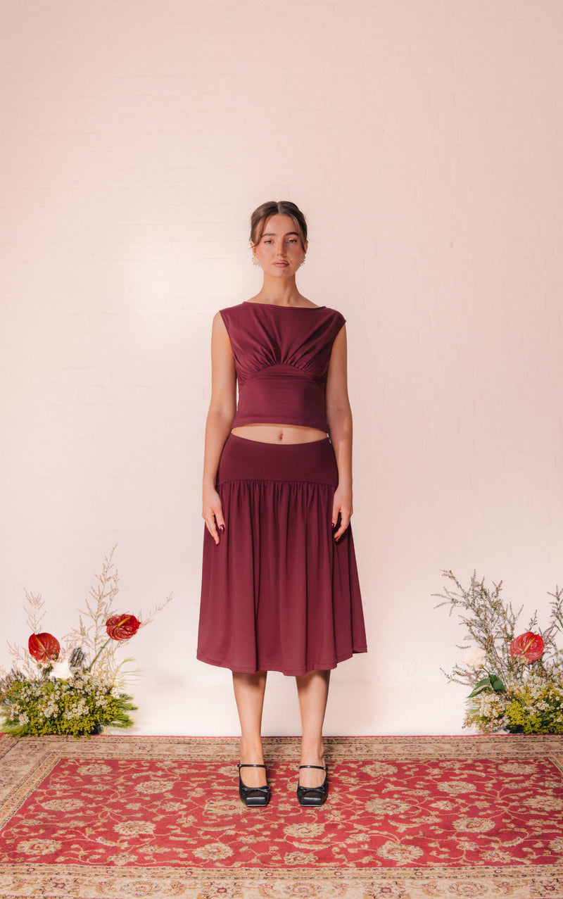 Georgia Skirt - Burgundy