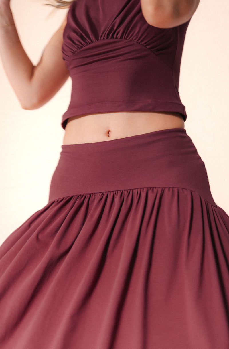 Georgia Skirt - Burgundy